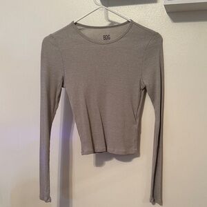 BDG Women's Heather Gray Long Sleeve Tee